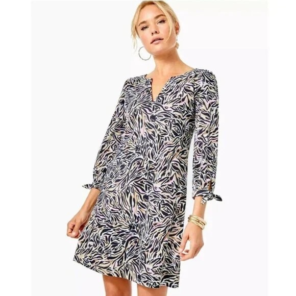 NWT Lilly Pulitzer Cath Shift Dress Onyx Can You Zee Me Size M - Picture 10 of 10